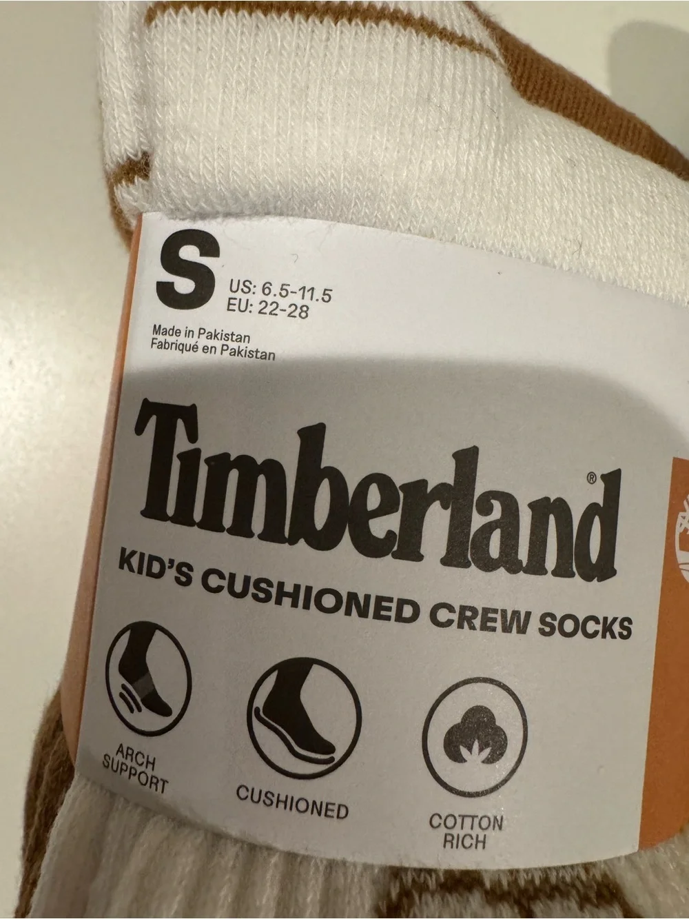 NWT Timberland Cushioned Crew Socks 6 Pairs (2 x 3-Pack) Size Small US 6.5–11.5